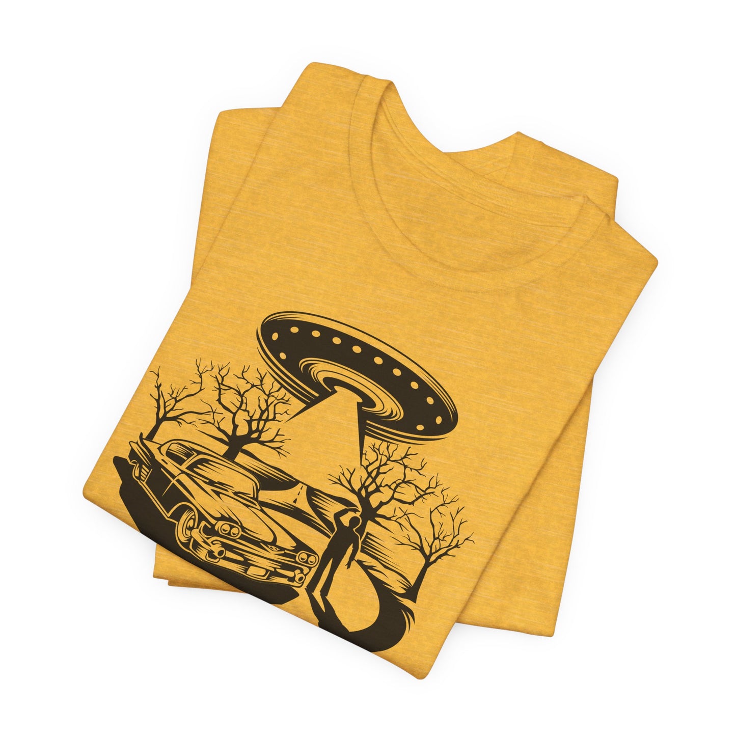 UFO Road Encounter T-Shirt - Spaceship Witness Design