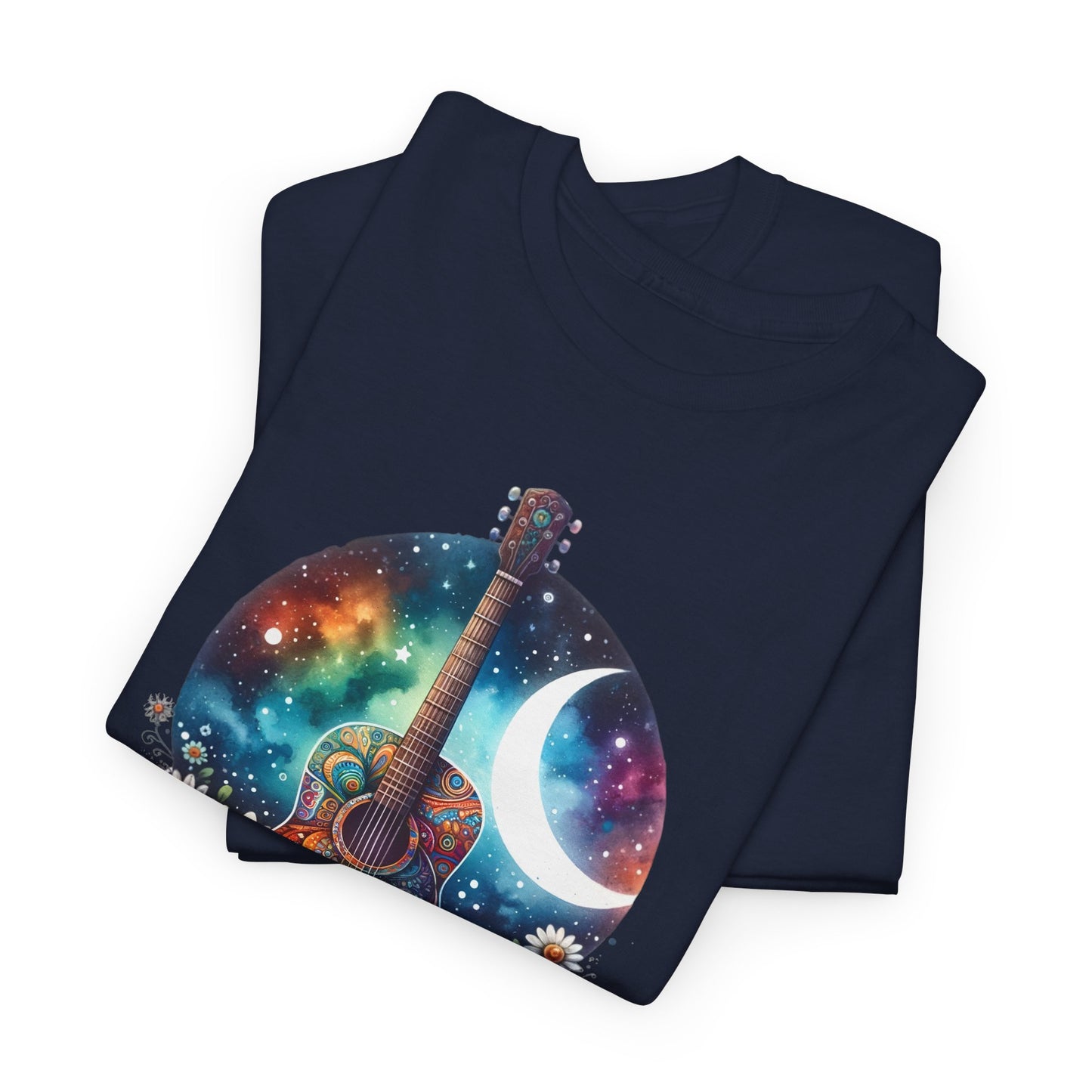 Cosmic Guitar T-Shirt - Bohemian Music Vibe