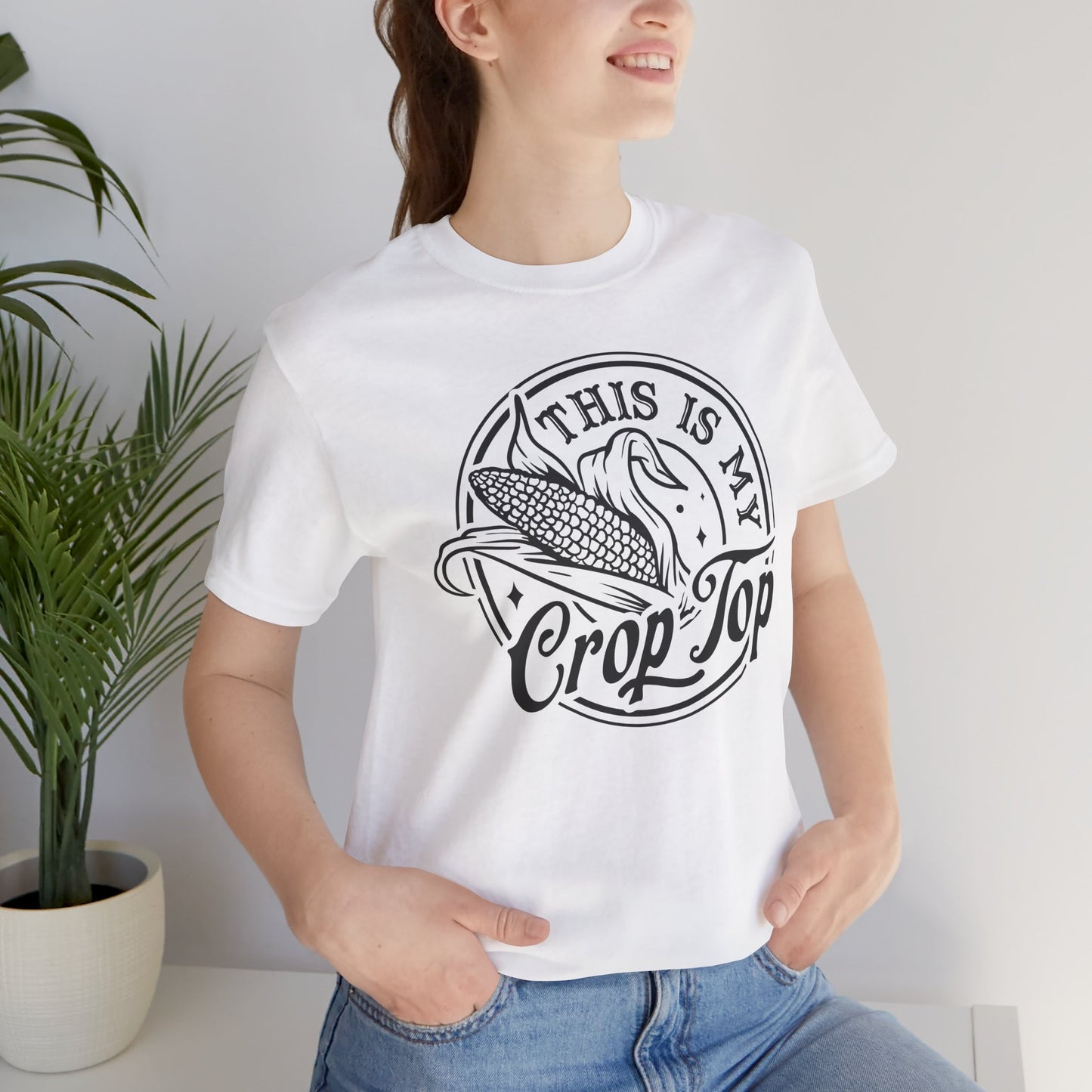 This Is My Crop Top T-Shirt - Corn Pun Graphic