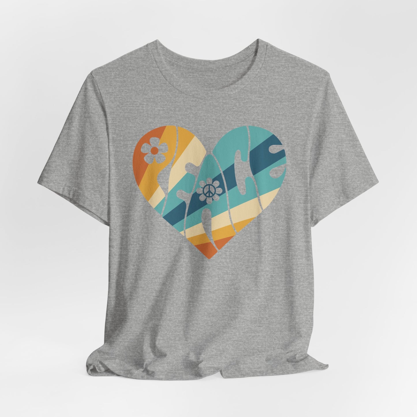 Colorful Peace Heart Hippie Tee