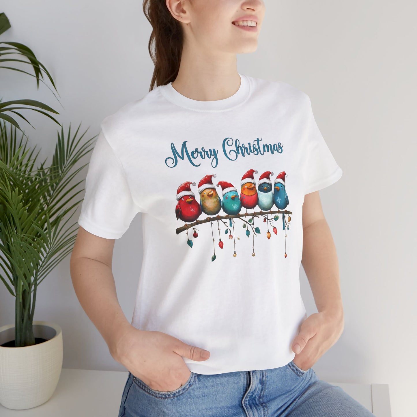 Merry Christmas Birds T-Shirt - Festive Holiday Tee