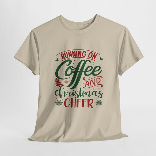 Coffee and Christmas Cheer T-Shirt - Festive Holiday Tee