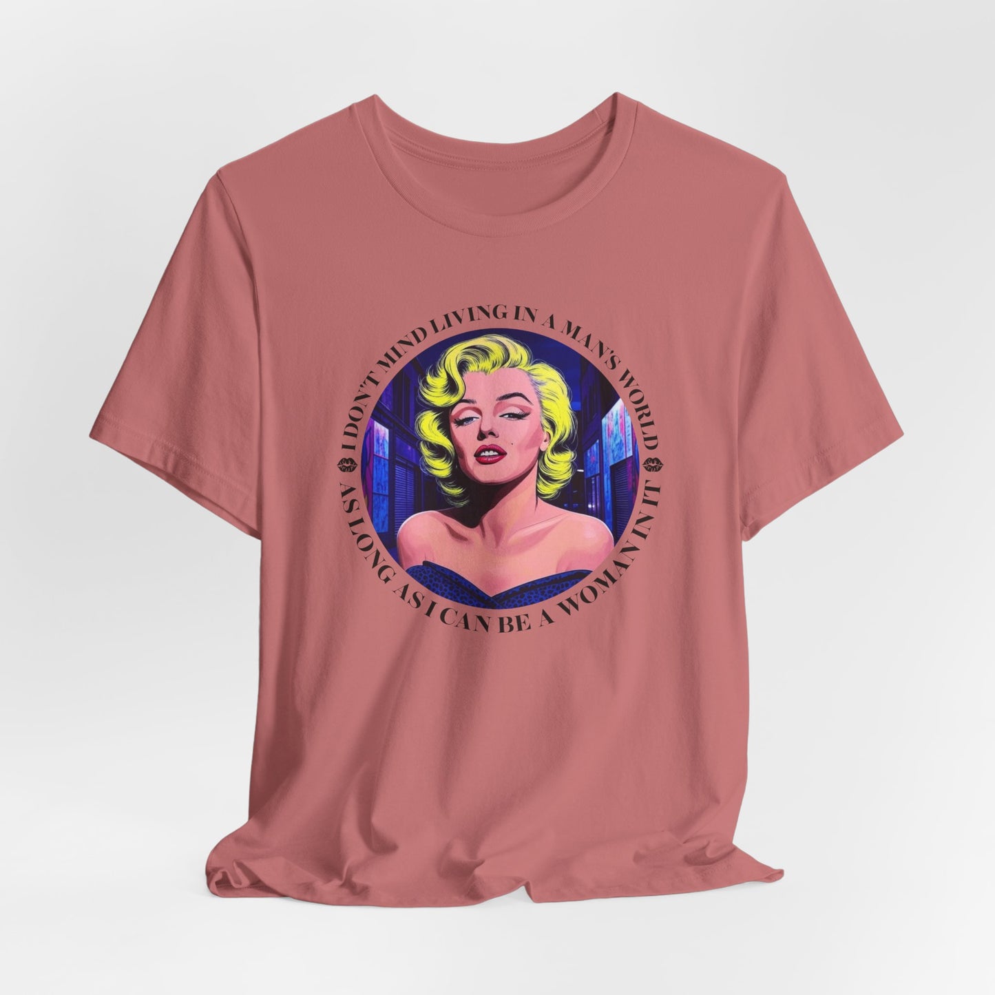 Marilyn Monroe Living In A Man's World T-Shirt - Bold Quote Tee