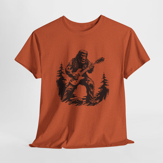 Bigfoot Guitar T-Shirt - Sasquatch Rocker Design