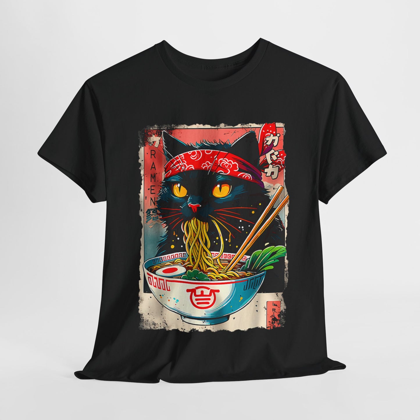 Ramen Cat T-Shirt - Japanese Graphic Design