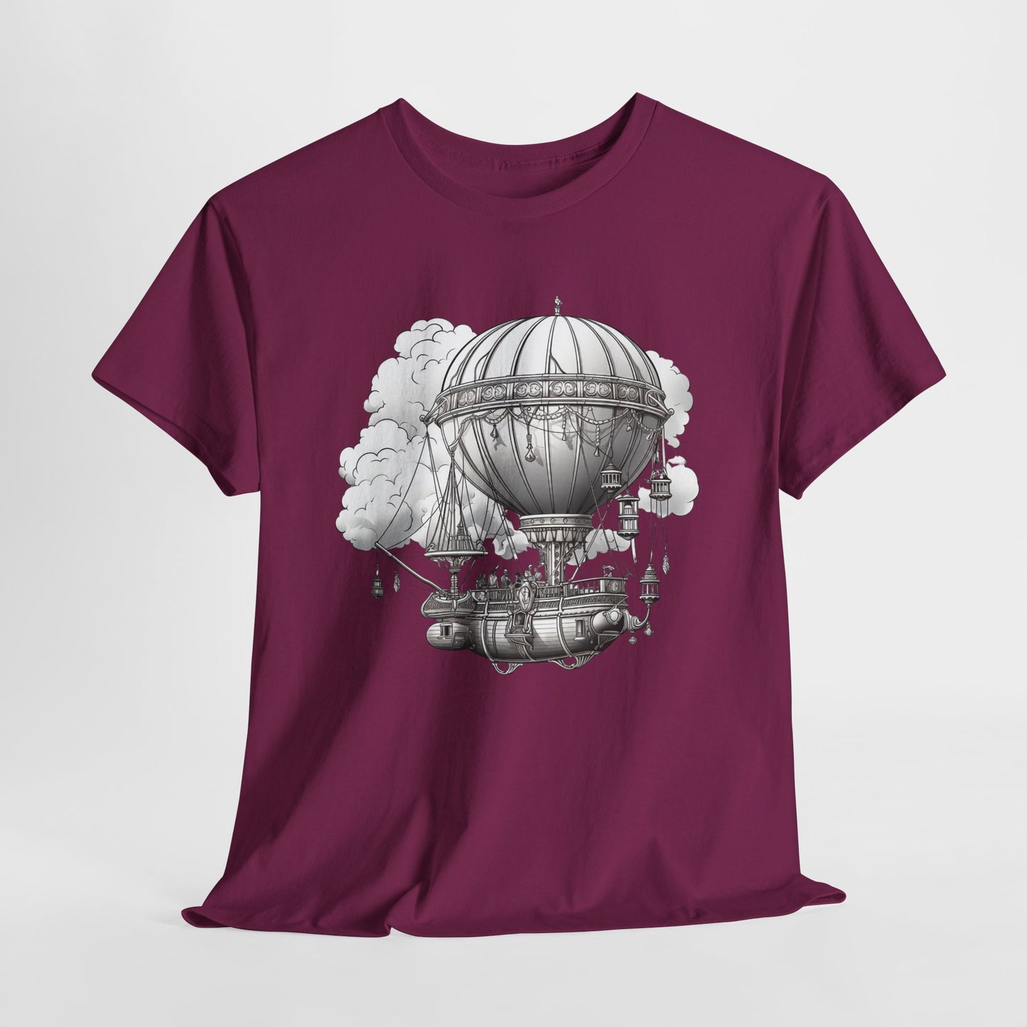 Steampunk Airship T-Shirt - Retro Aviation Graphic
