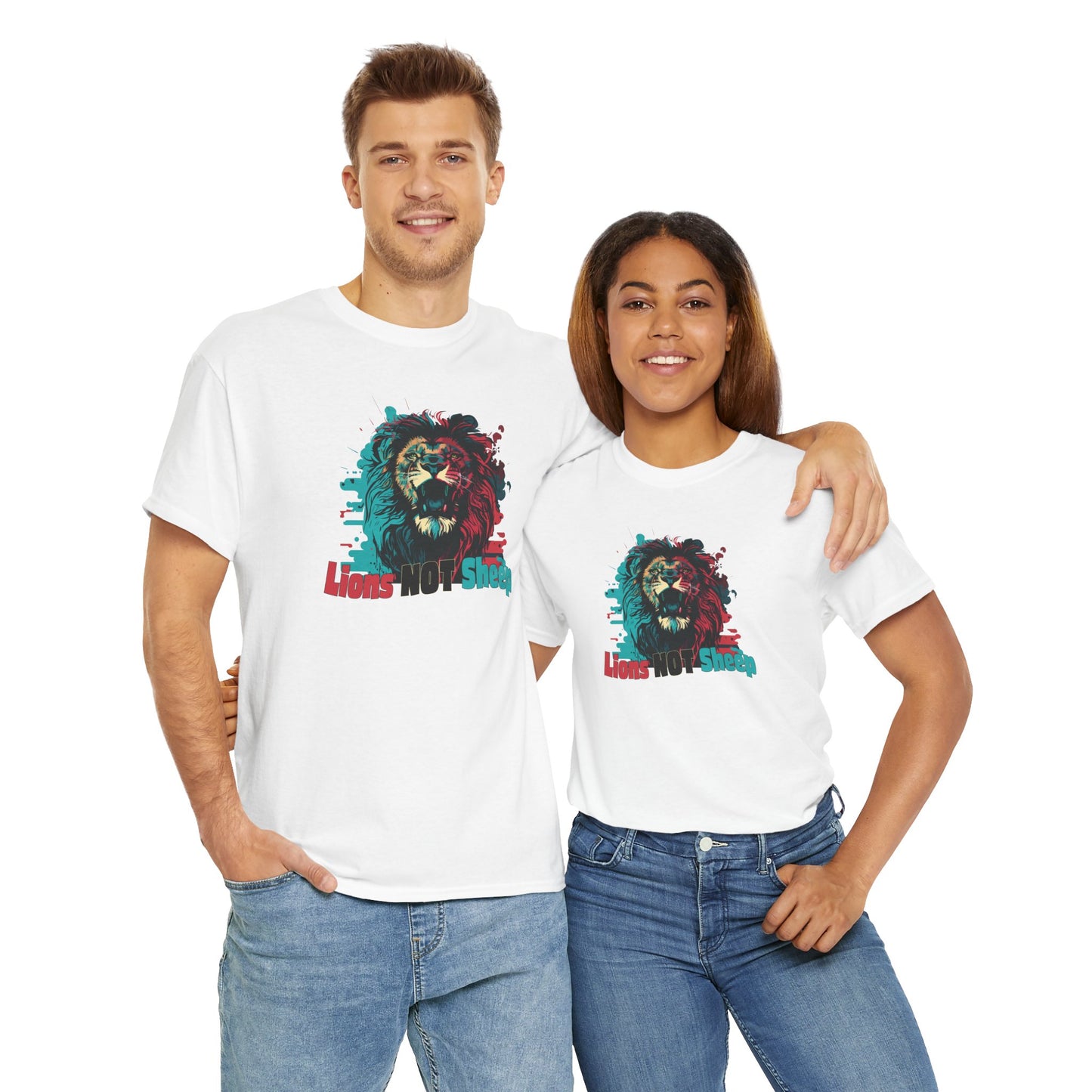 Lions Not Sheep T-Shirt - Lion Head Graphic Tee