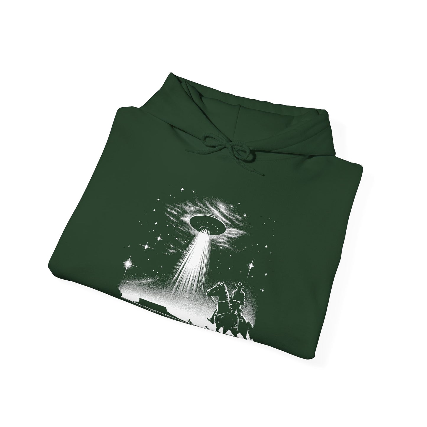 Cowboys And Aliens Hoodie - Desert UFO Glow Design