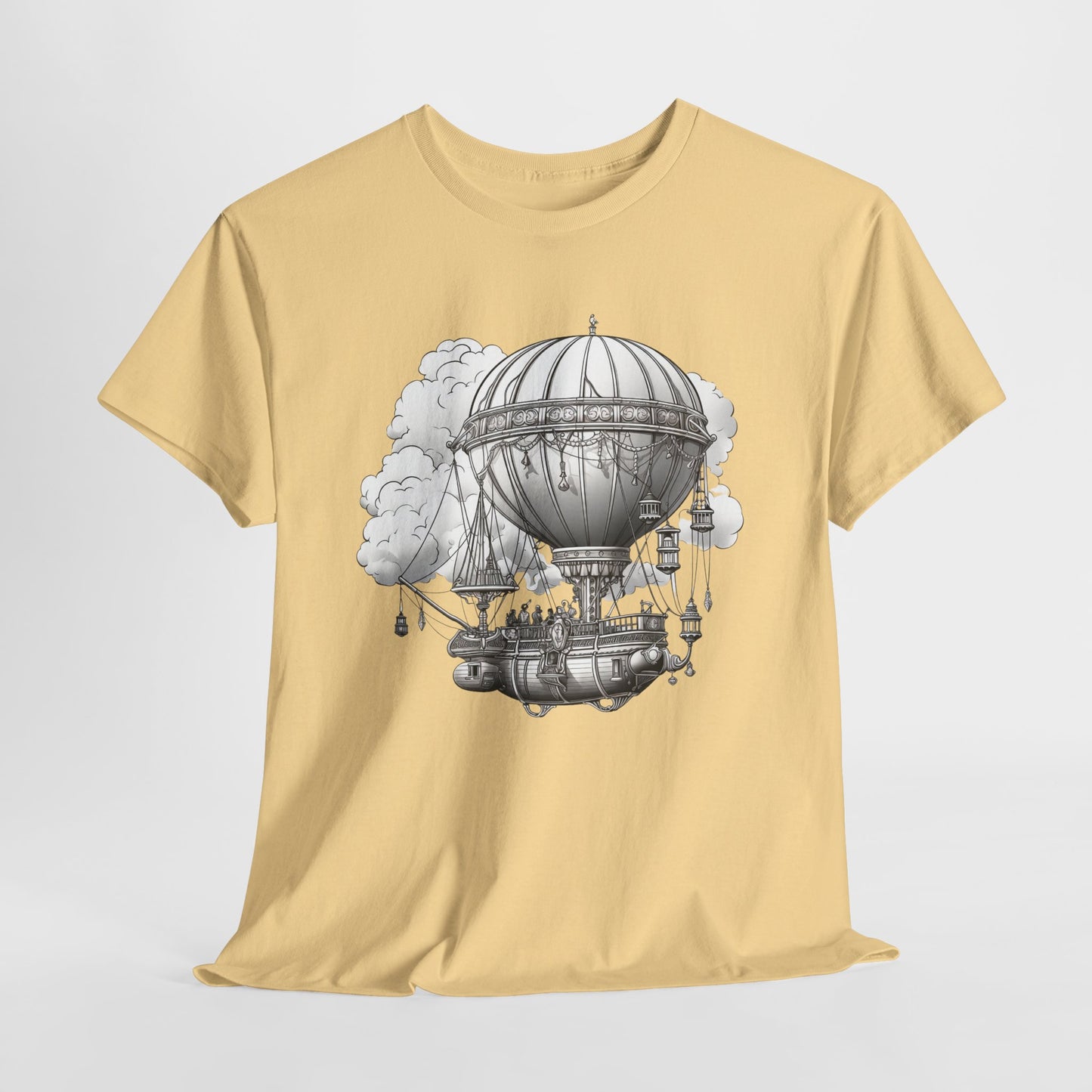 Steampunk Airship T-Shirt - Retro Aviation Graphic