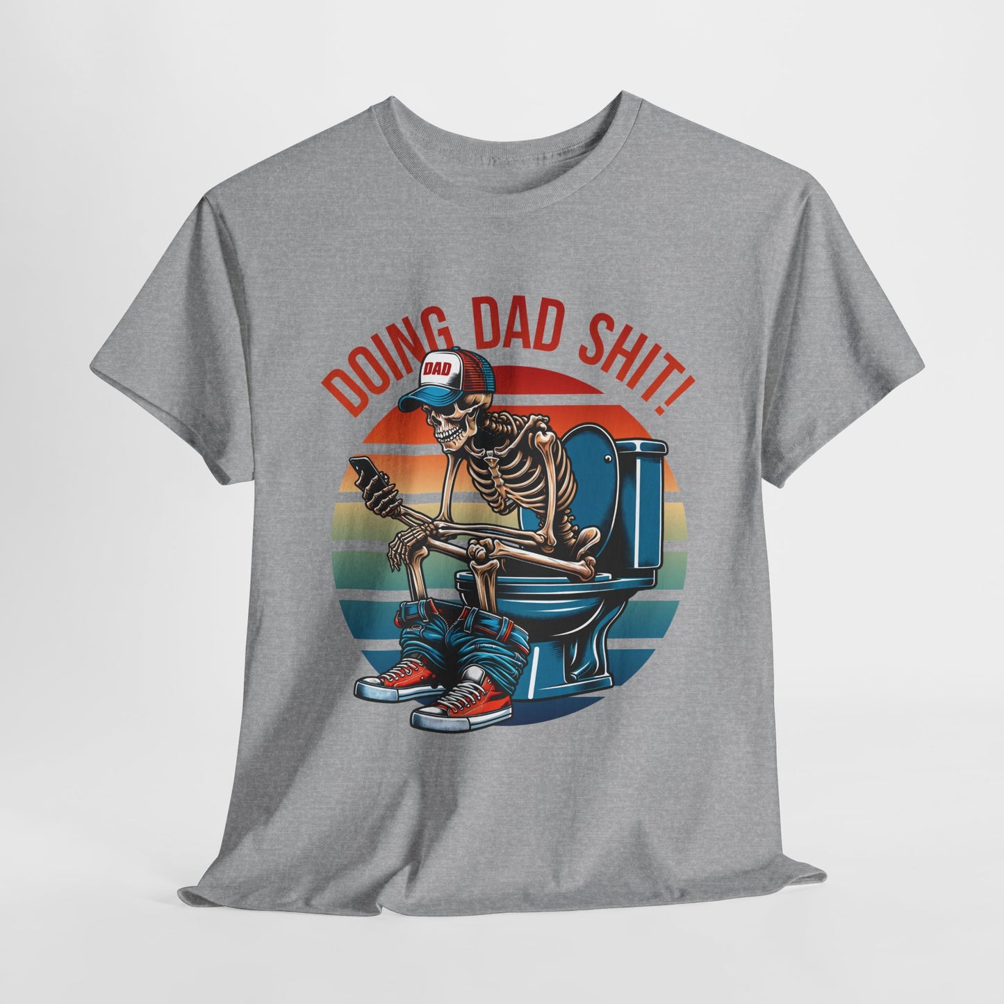 Skeleton On Toilet Tee - Doing Dad Shit!