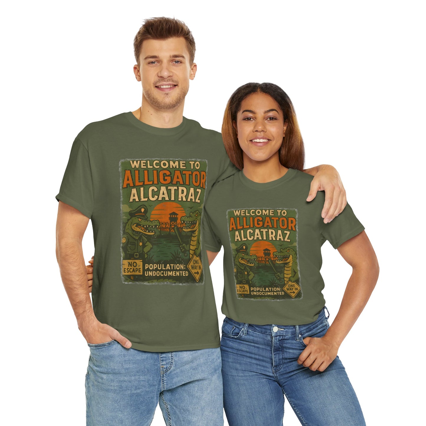 Alligator Alcatraz T-Shirt – Retro Vibe Tee