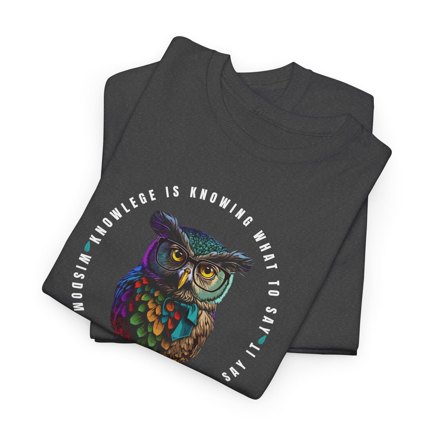 Wisdom Owl T-Shirt - Knowledge Quote Tee