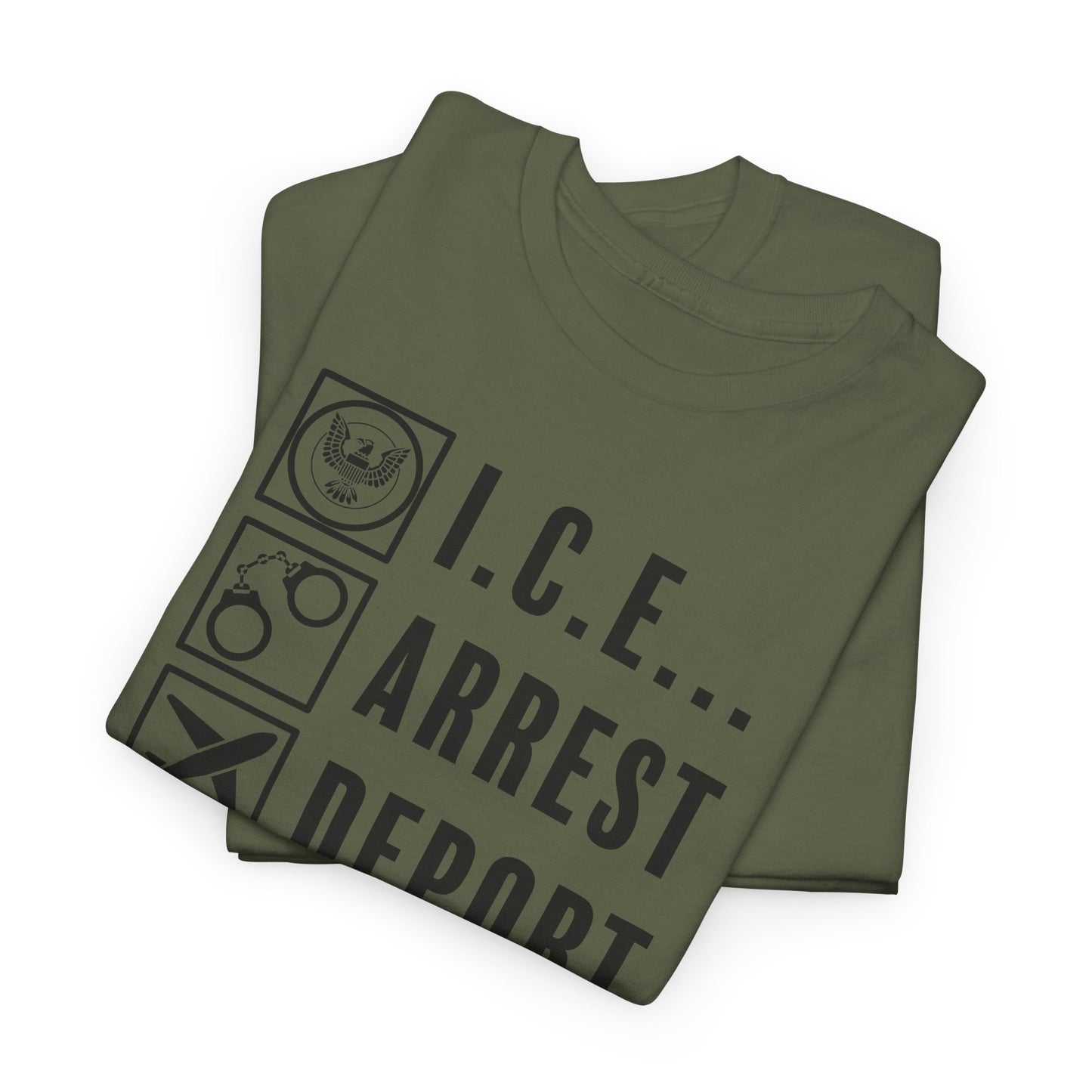 ICE Arrest Deport Repeat T-Shirt - Bold Immigration Tee