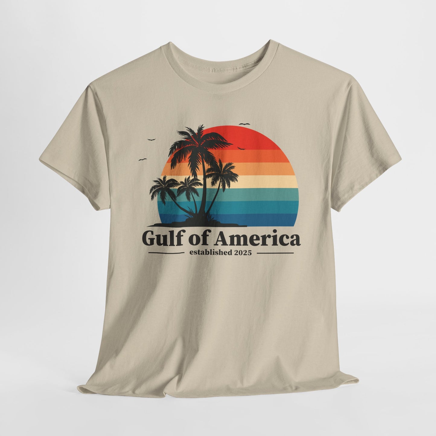 Gulf of America 2025 Sunset T-Shirt - Retro Beach Vibes