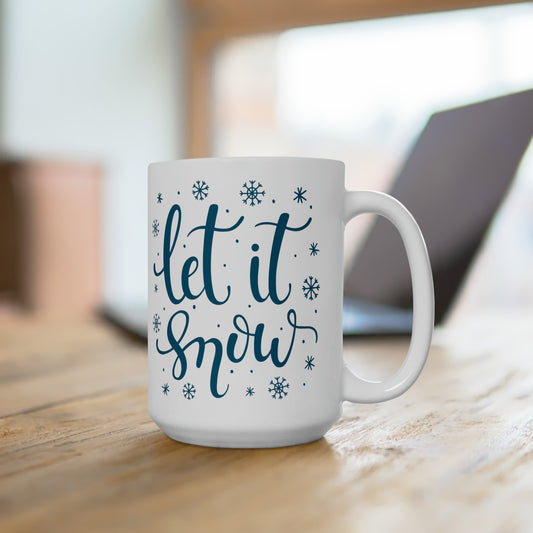 Let It Snow Coffee Mug Hot Beverage Cup Winter Tea Cup