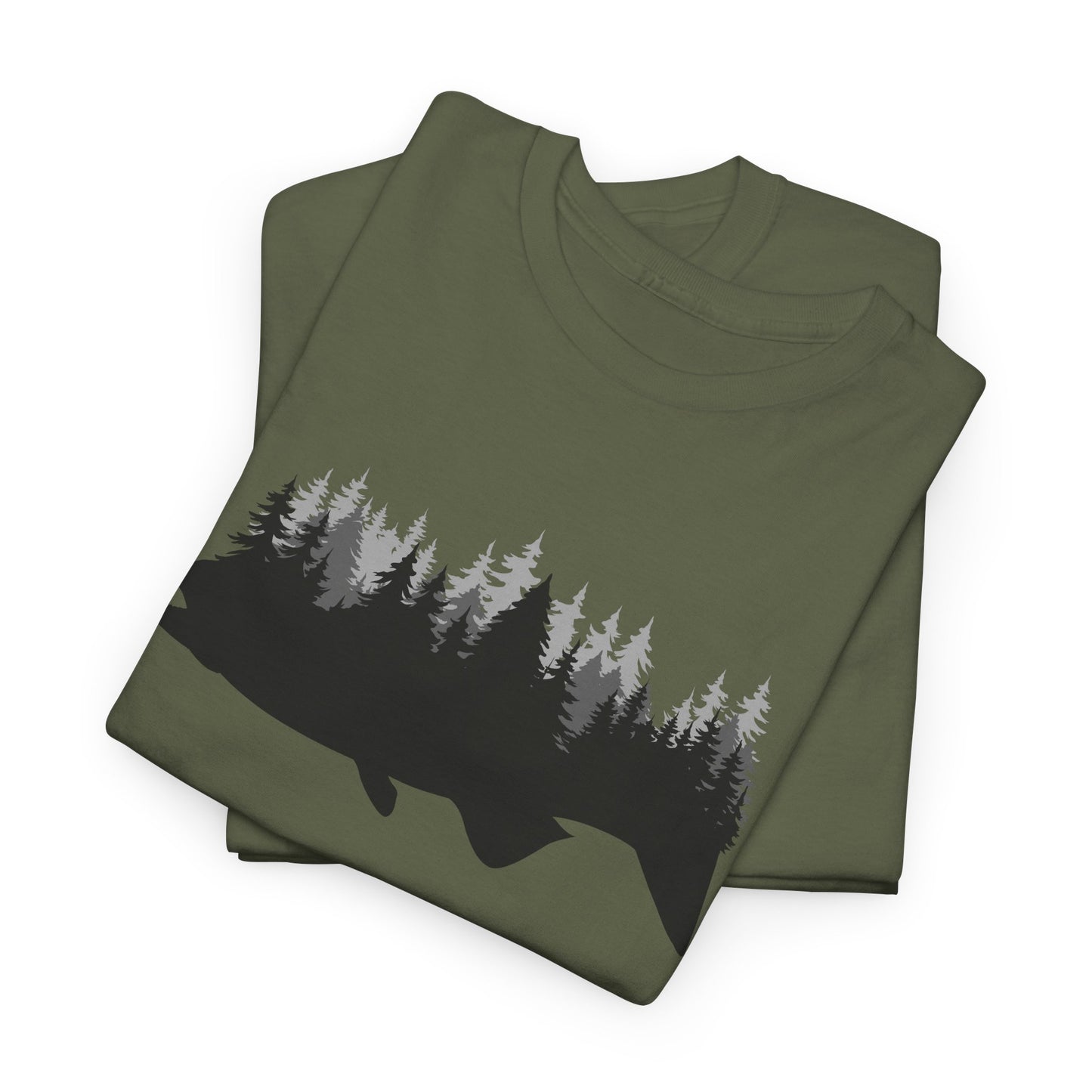 Fish Silhouette Forest Graphic T-Shirt