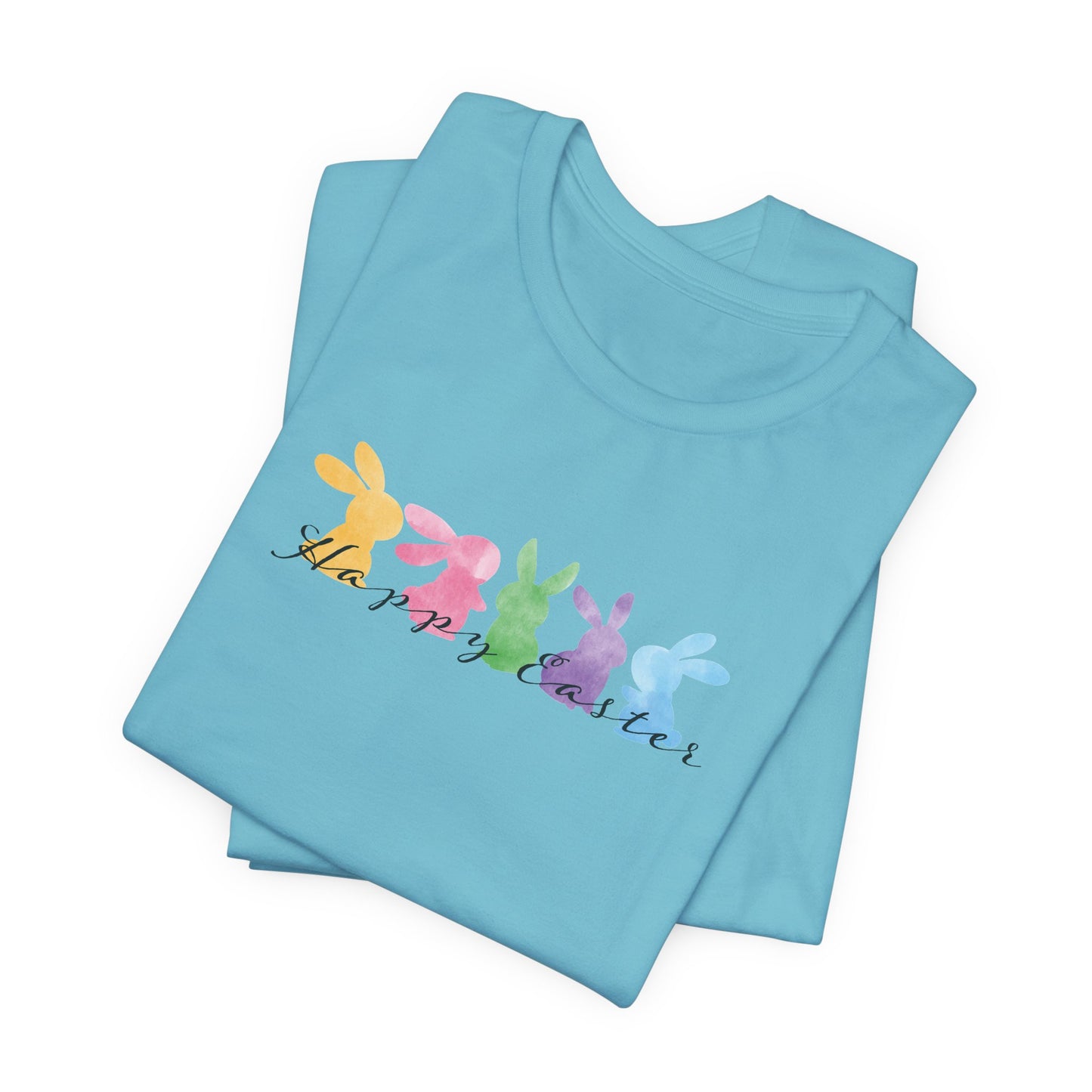 Happy Easter Pastel Bunnies T-Shirt - Cute Spring Graphic Tee