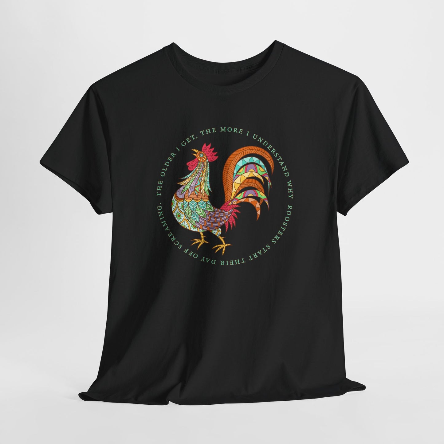 Rooster Scream T-Shirt - Funny Aging Tee