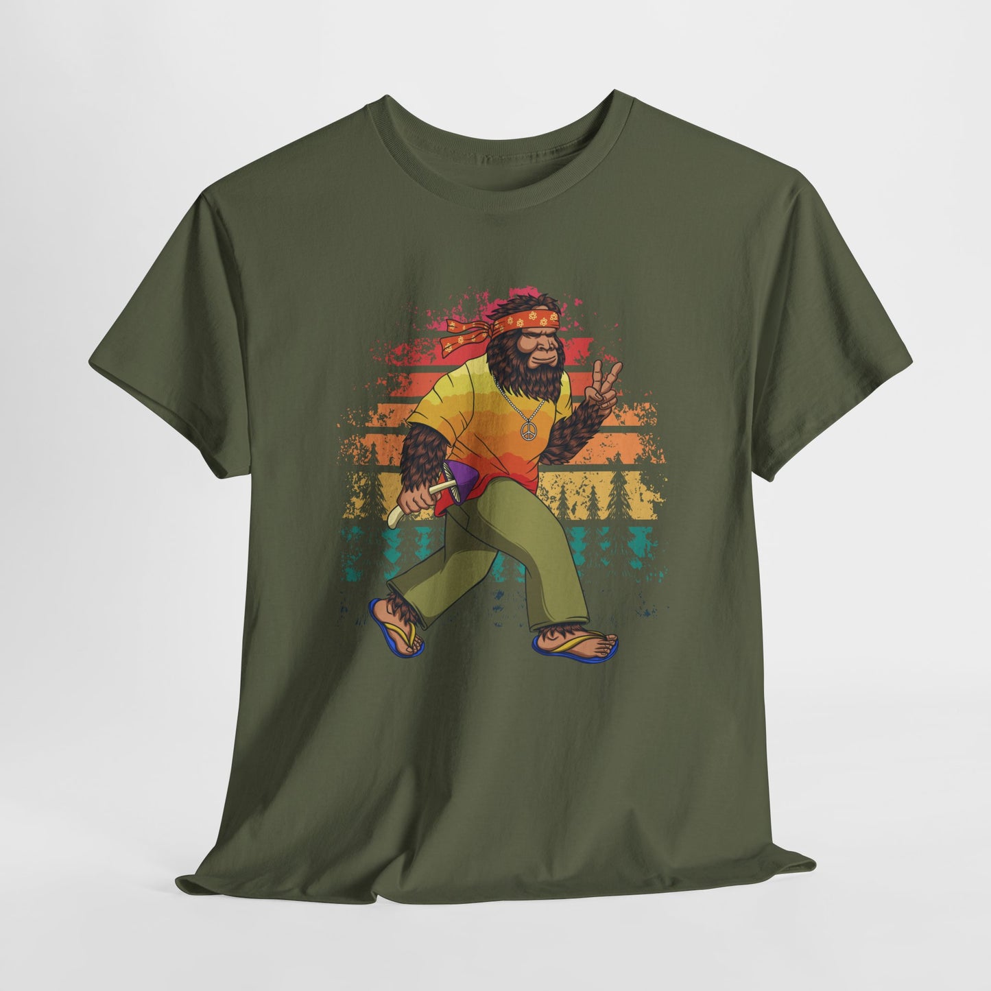 Hippie Bigfoot T-Shirt - Funny Sasquatch Design