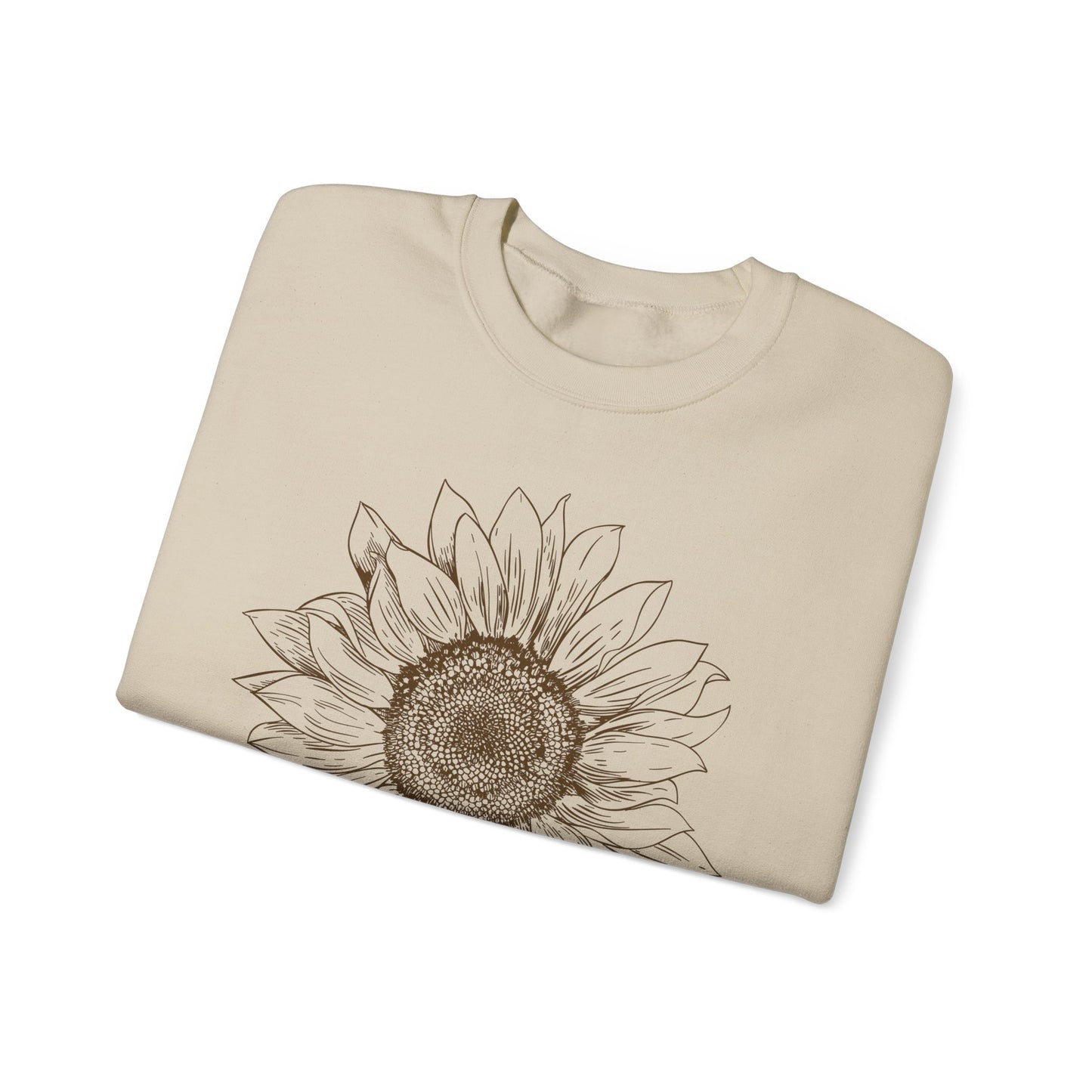 Sunflower Line-Art Sweatshirt - Cozy Floral Apparel