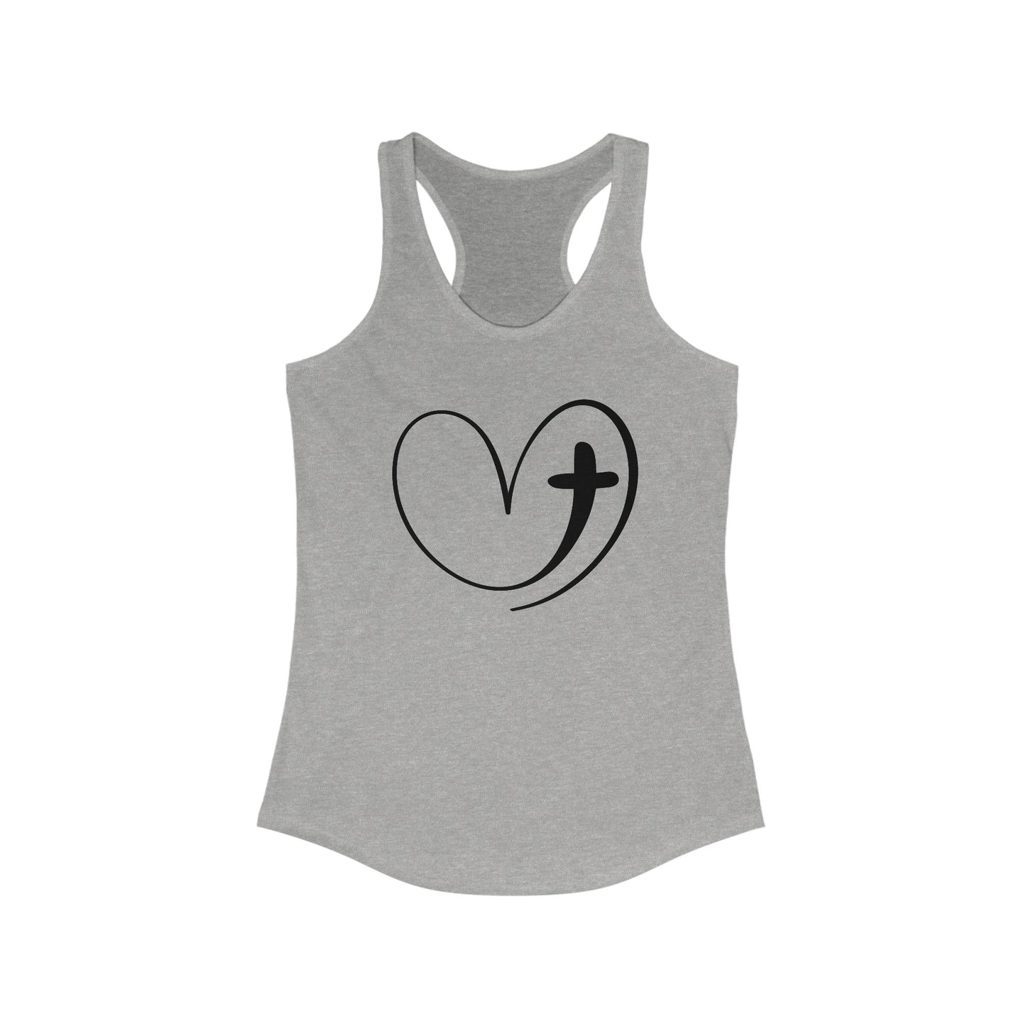 Heart Cross Tank Top - Bold Christian Graphic Tank