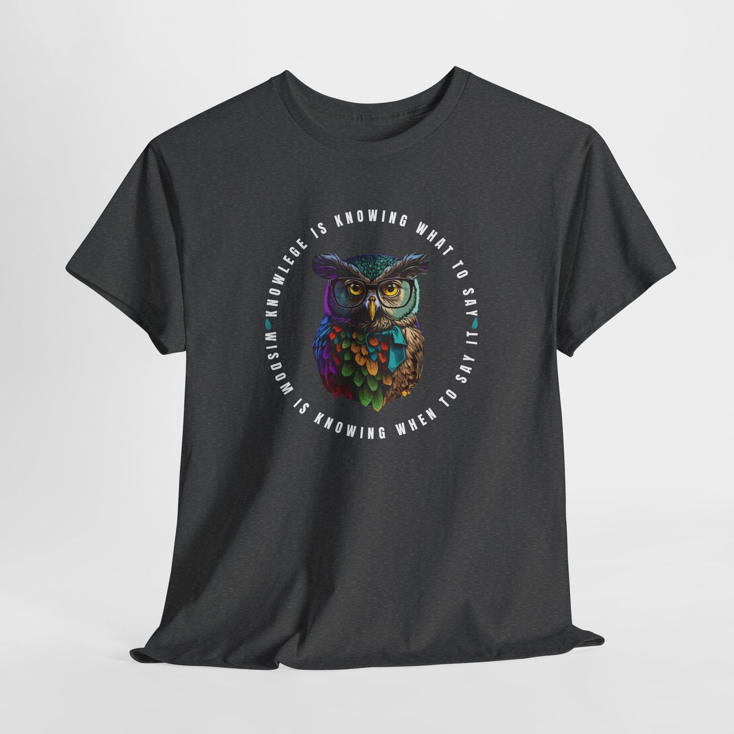 Wisdom Owl T-Shirt - Knowledge Quote Tee