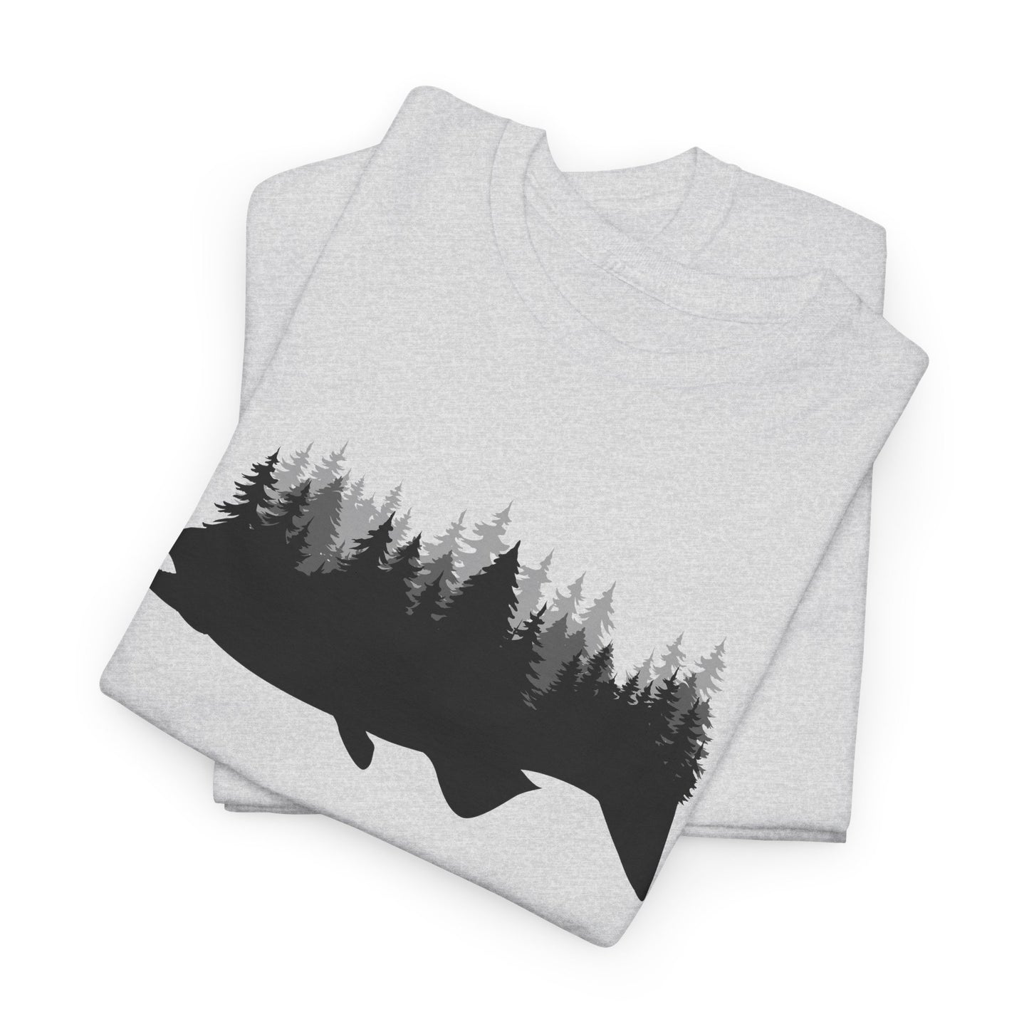 Fish Silhouette Forest Graphic T-Shirt