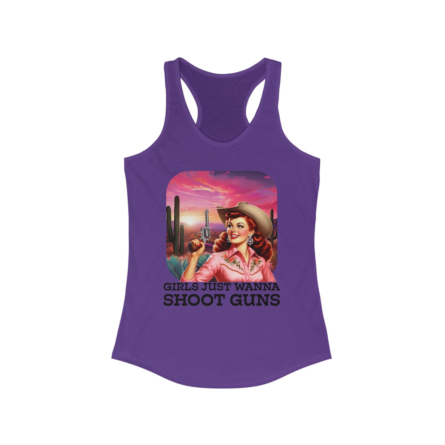 Girls Just Wanna Shoot Guns Cowgirl Tank Top