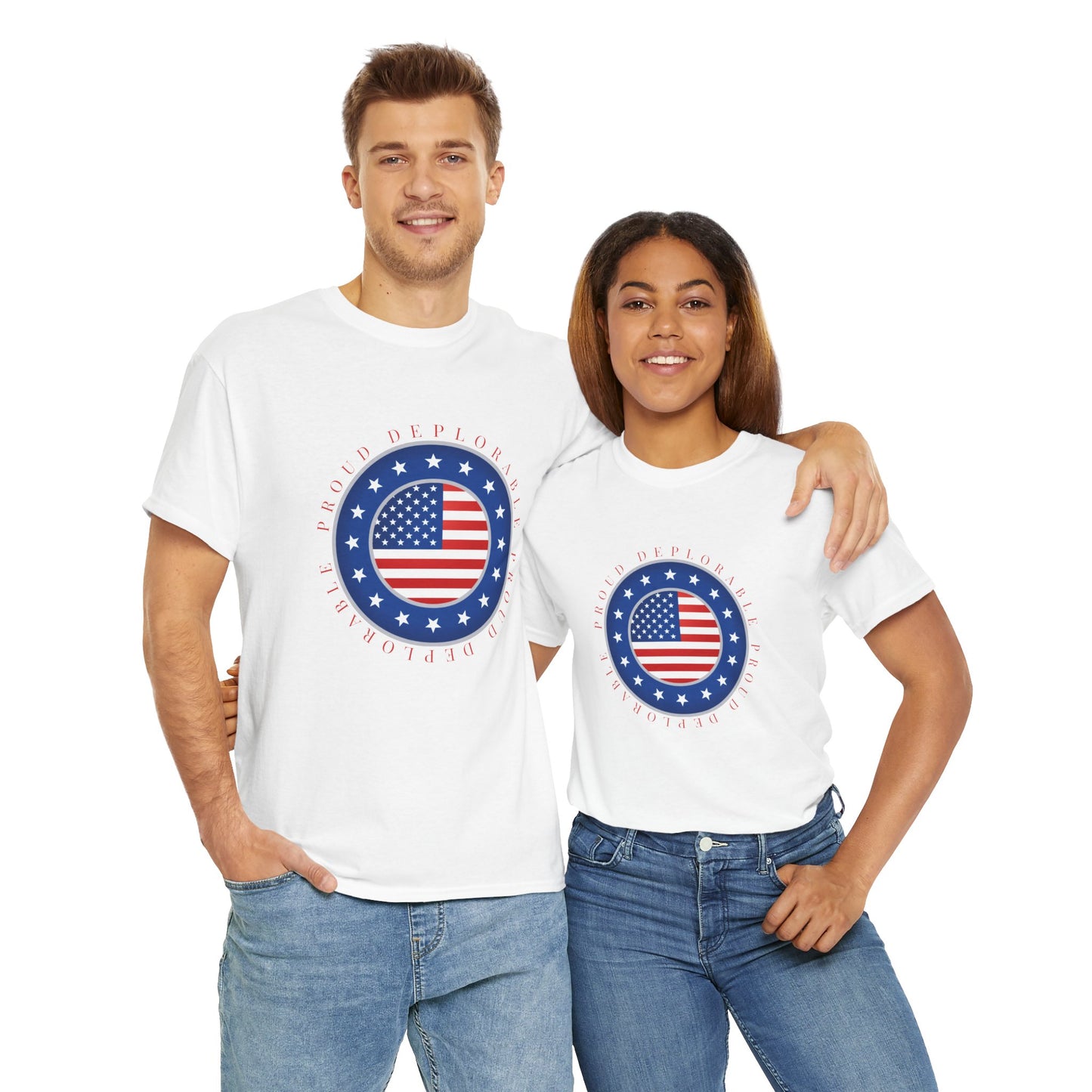 Proud Deplorable American Flag T-Shirt