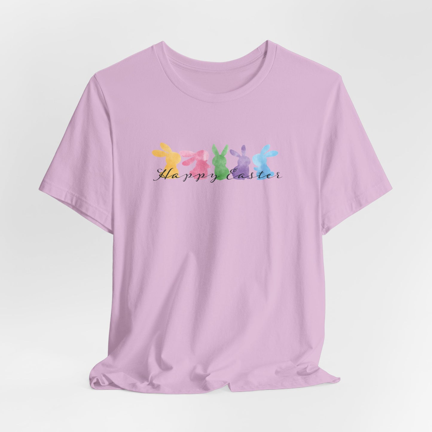 Happy Easter Pastel Bunnies T-Shirt - Cute Spring Graphic Tee