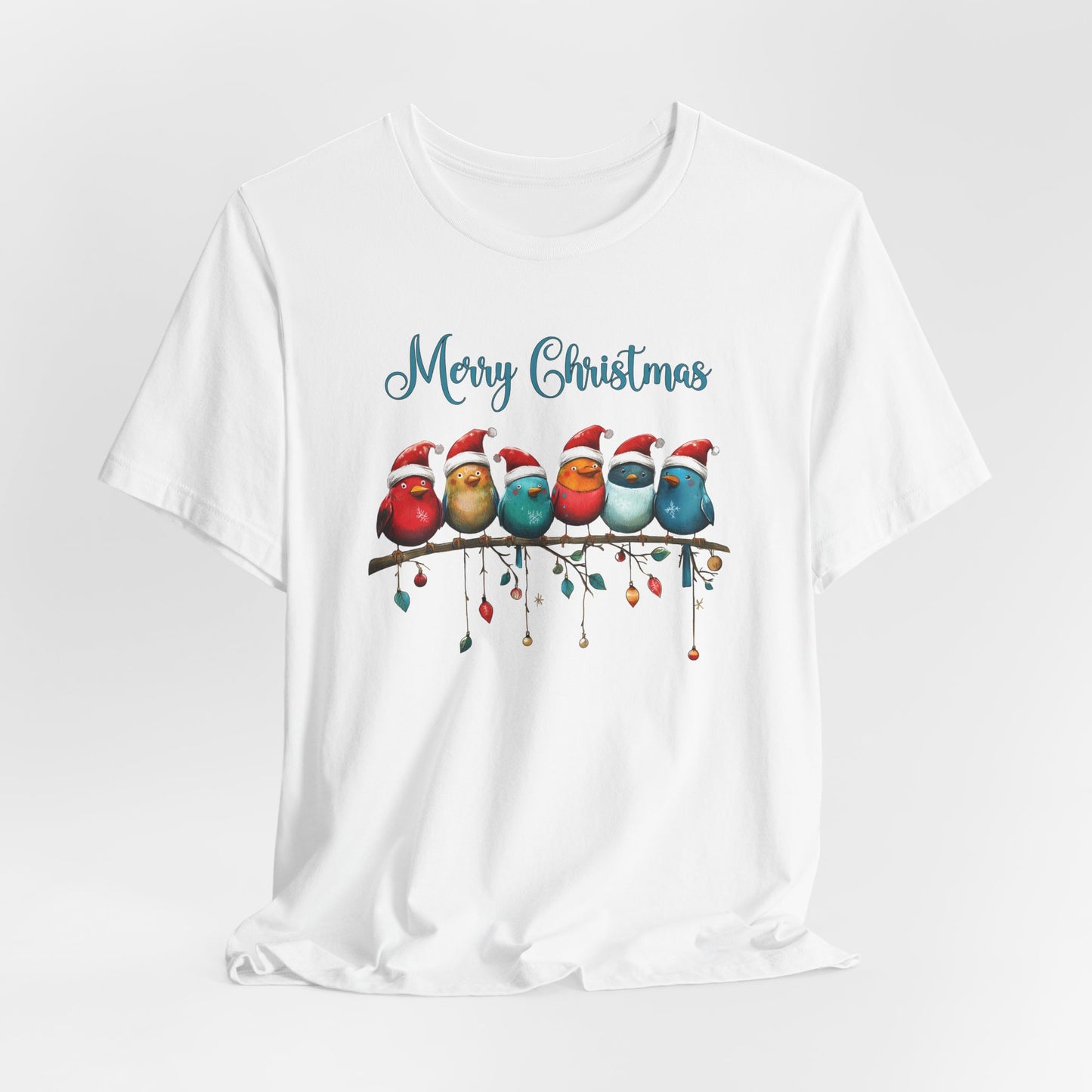 Merry Christmas Birds T-Shirt - Festive Holiday Tee