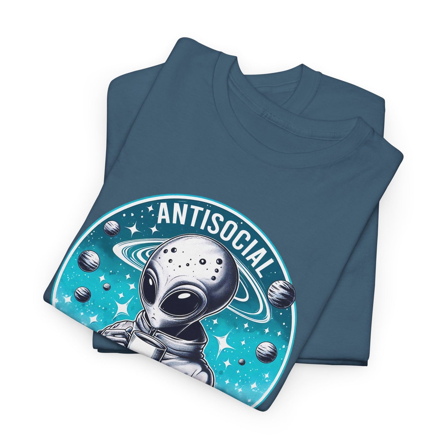 Antisocial Alien T-Shirt - Coffee Drinker Graphic
