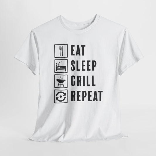 Eat Sleep Grill Repeat T-Shirt - BBQ Graphic