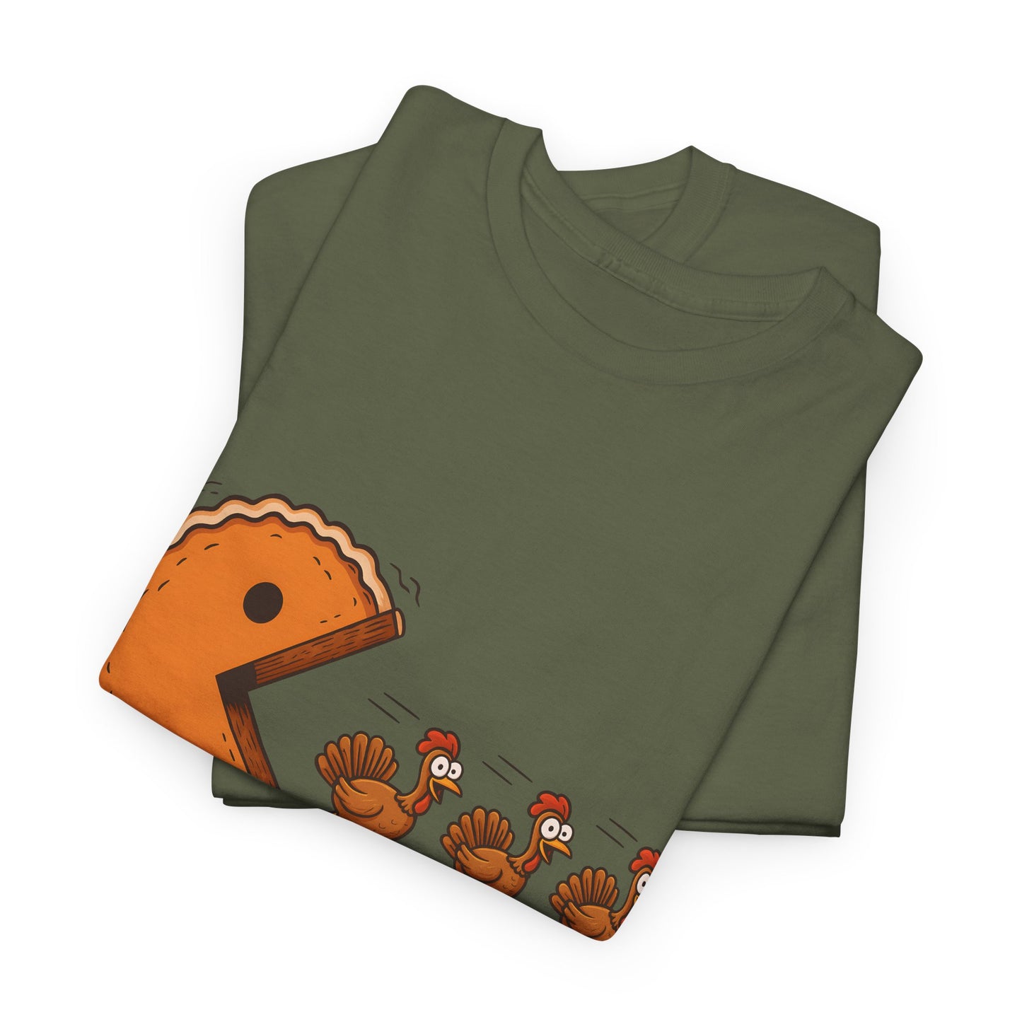 Funny Thanksgiving T-Shirt - Pac-Man Turkey Chase Design