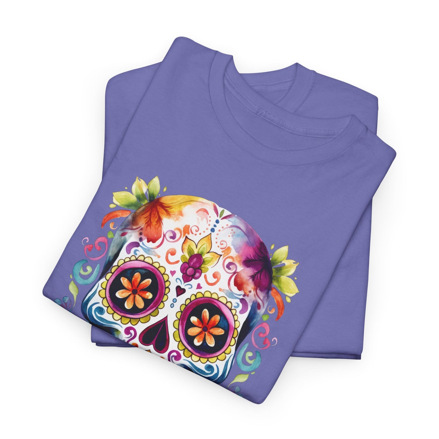 Multi-ColorSugar Skull T-Shirt - Day of the Dead Tee