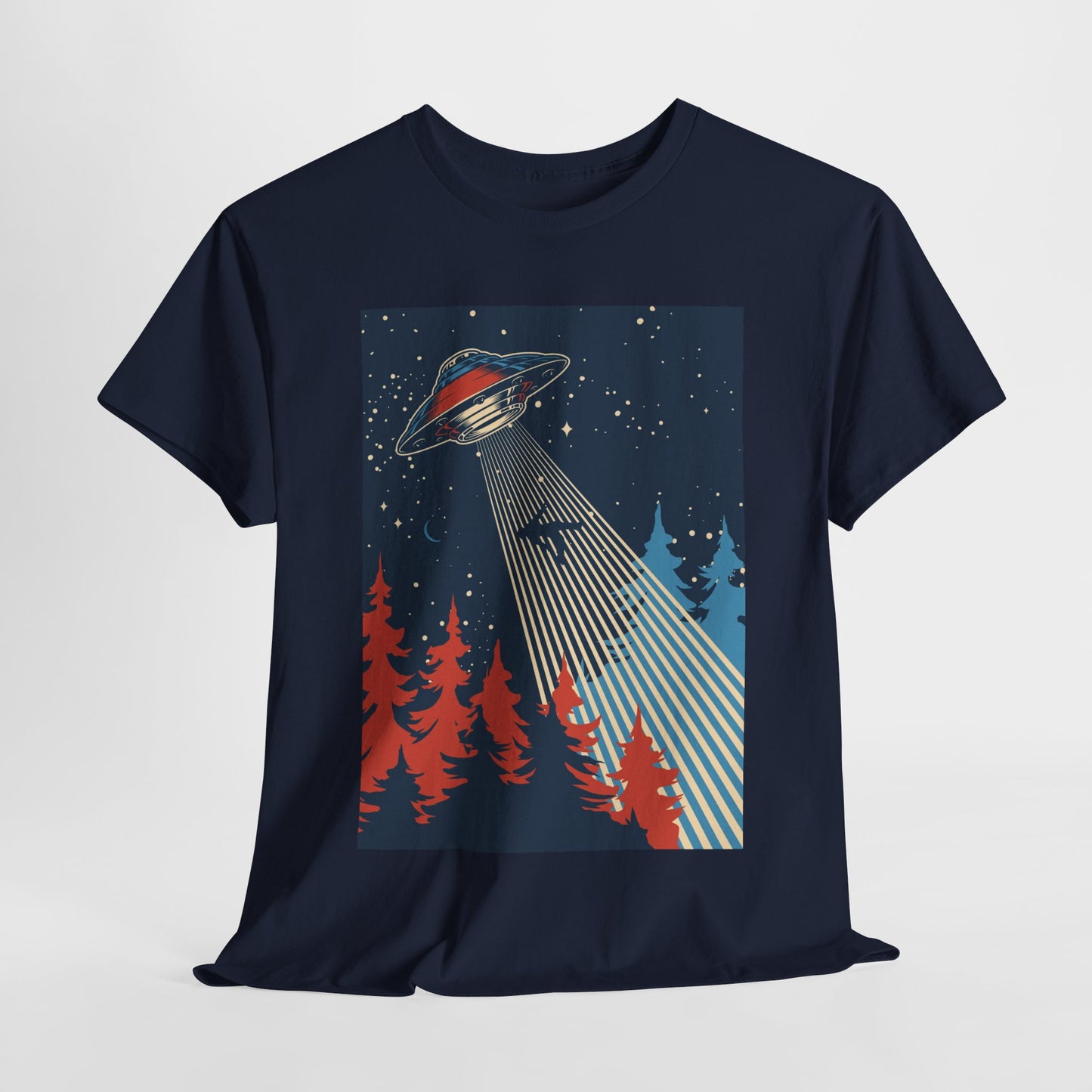 UFO Abduction T-Shirt - Forest Encounter Graphic