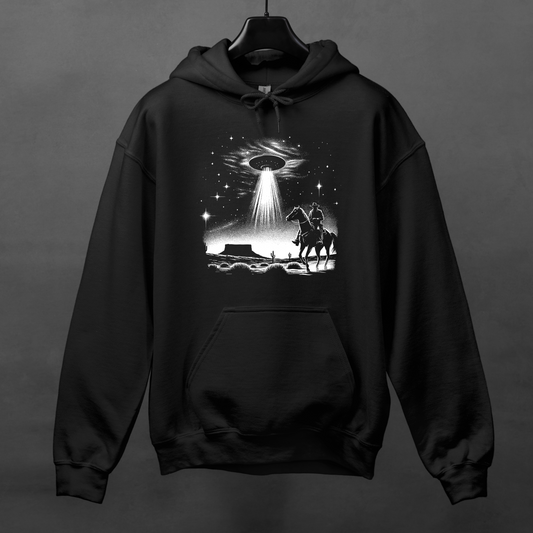 Cowboys And Aliens Hoodie - Desert UFO Glow Design