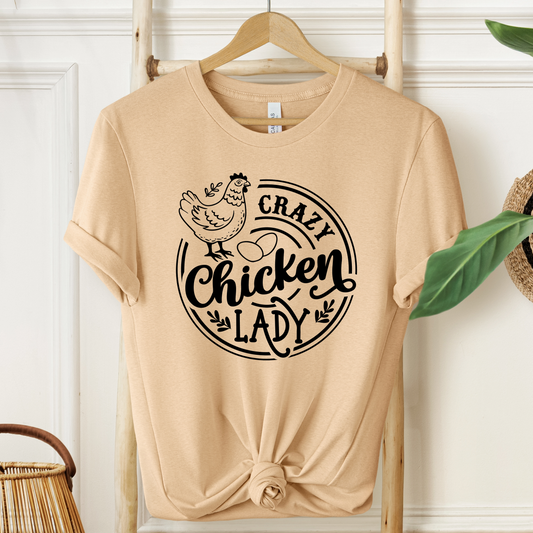 Crazy Chicken Lady T-Shirt - Funny Farm Tee