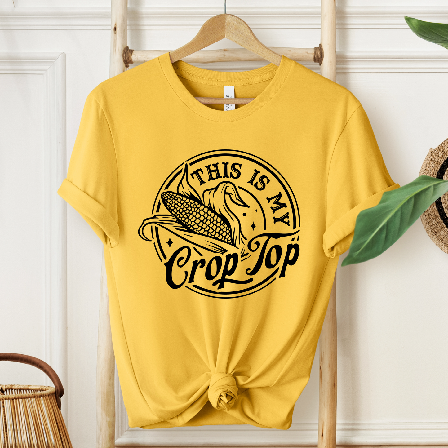This Is My Crop Top T-Shirt - Corn Pun Graphic