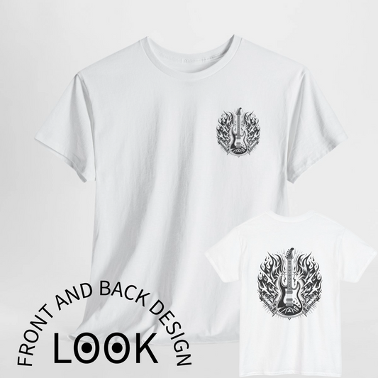 Flaming Guitar T-Shirt - Rock Graphic