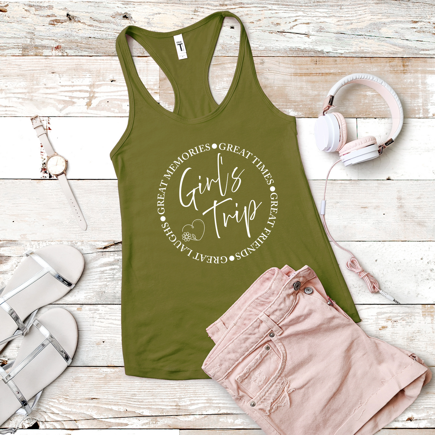 Girls Trip Racerback Tank Fun Vacation Top for Women