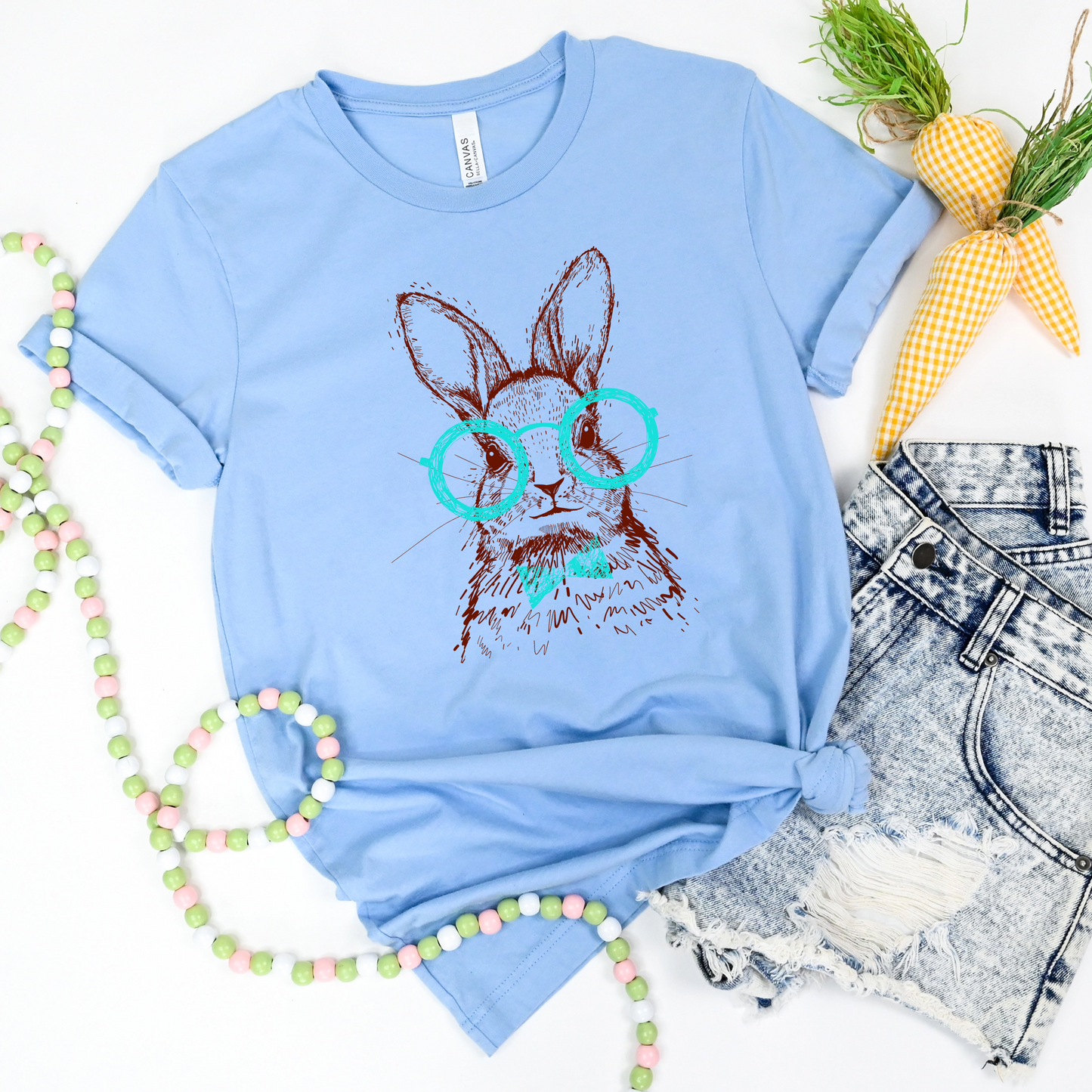 Hipster Bunny T-Shirt - Cool Easter Graphic Tee