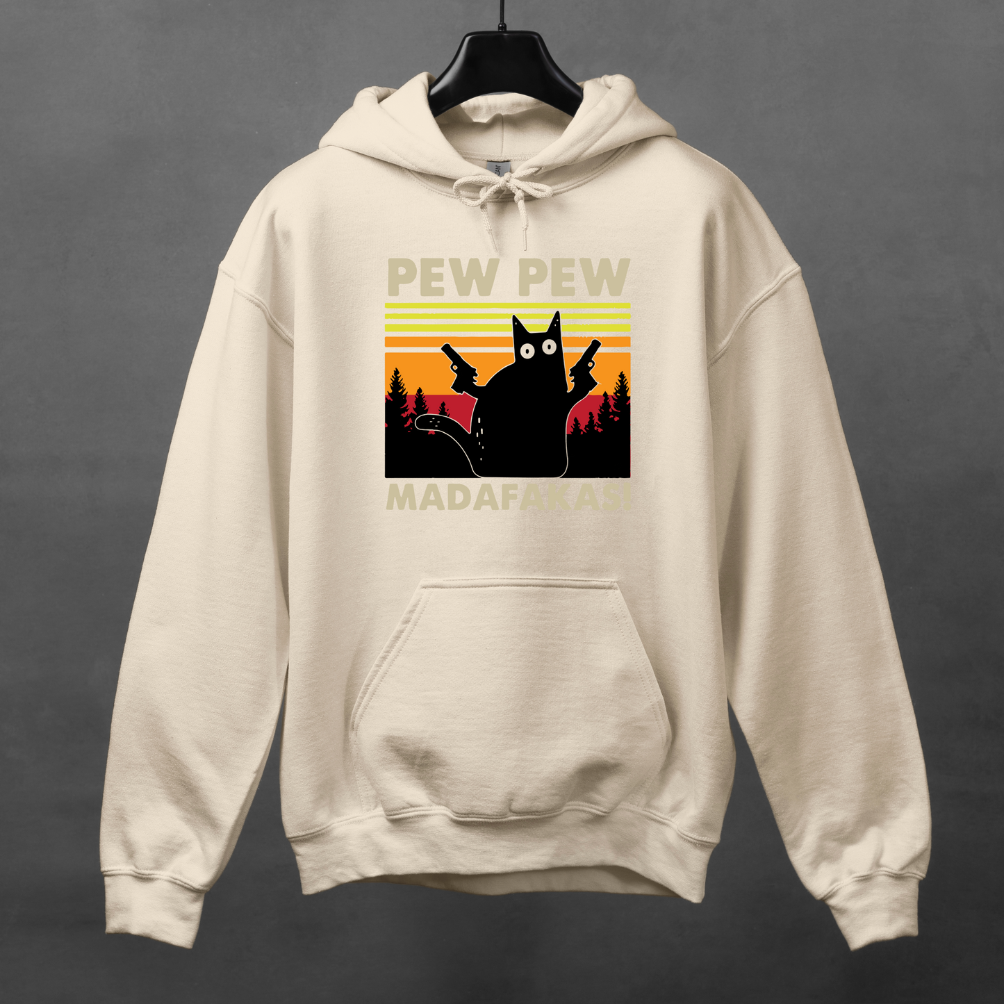 Pew Pew Madafakas Gun Cat Hoodie