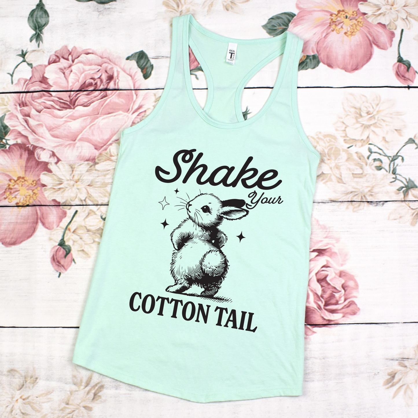 Shake Your Cotton Tail Bunny Tank Top - Cute Easter Graphic Tank