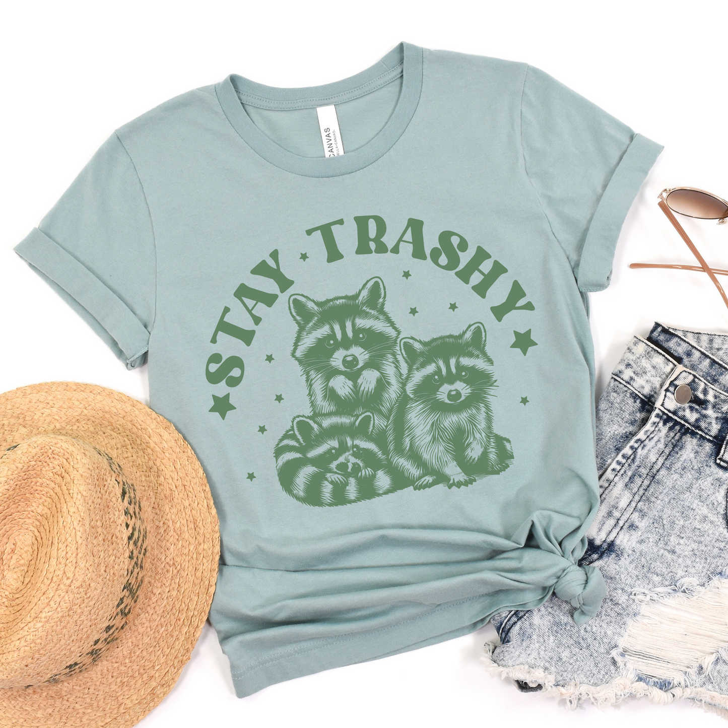 Stay Trashy Raccoon T-Shirt - Funny Tee
