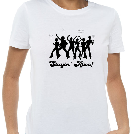 Stayin' Alive T-Shirt For Disco TShirt For Seventies Era T Shirt Retro T-Shirt For Disco Costume Shirt Groovy TShirt For 70s Music T Shirt For 1970s Tee