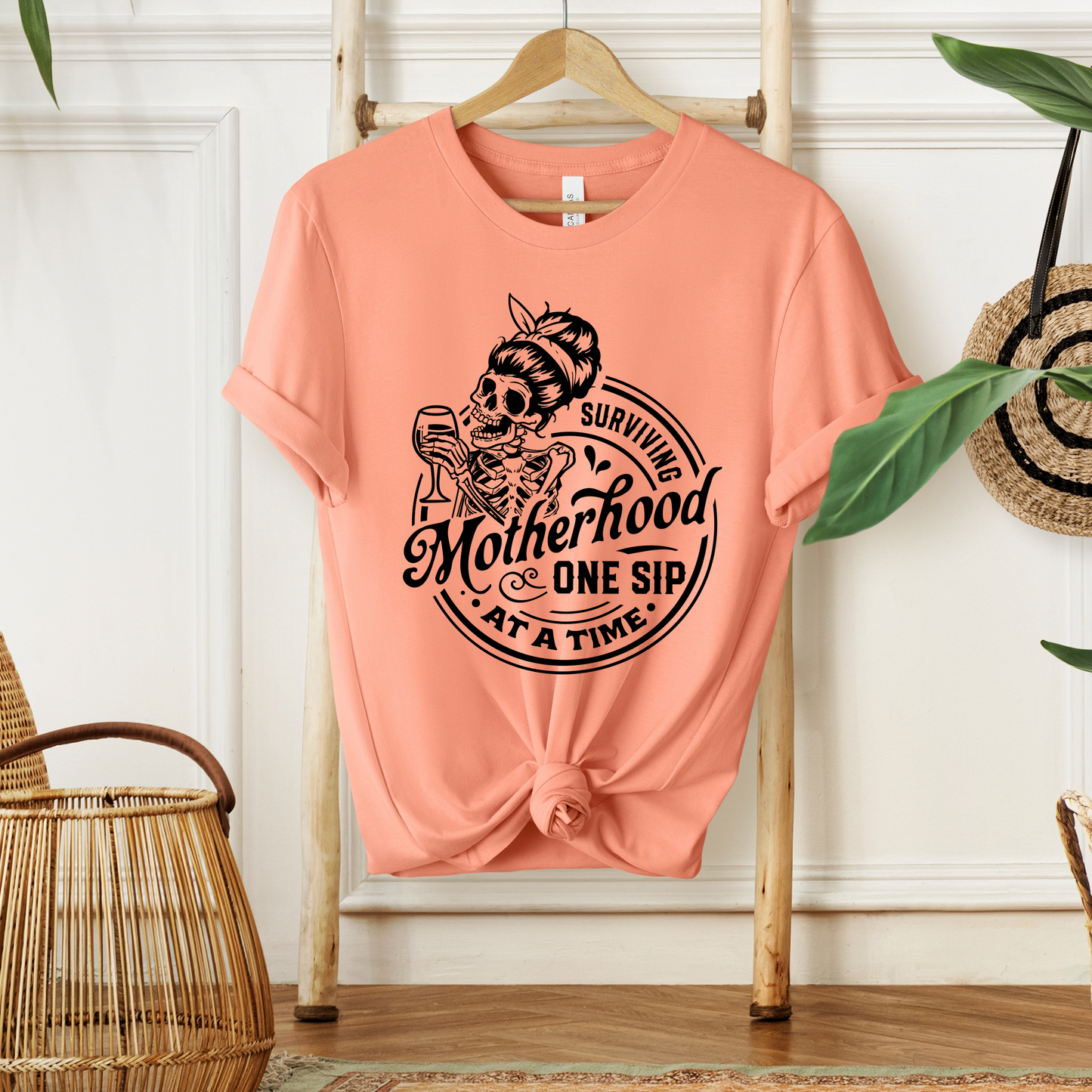 Surviving Motherhood Tee - Skeleton Mom Style