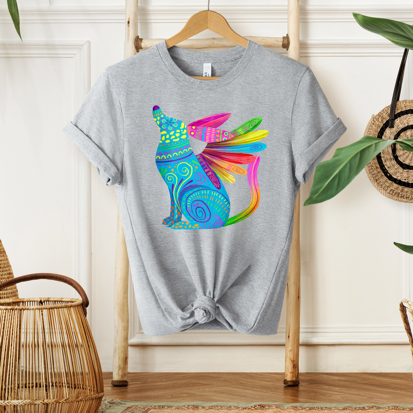 Winged Dog Mexican Folk Art Tee