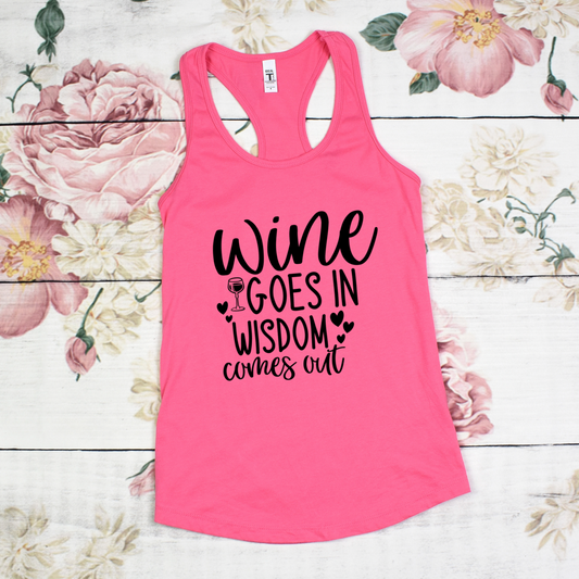 Funny Wine Tank Top For Wisdom And Women Wine Lovers Summer Top