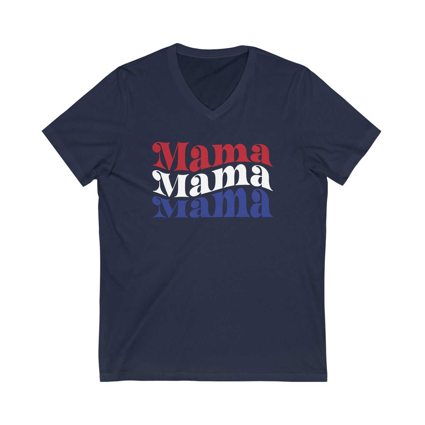 Mama Patriotic V-Neck - Bold USA Pride